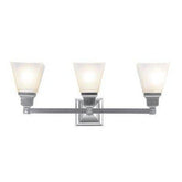 Livex Lighting 1033 - 91 Mission 3 Light Vanity Brushed Nickel with Frosted Glass - Eva Essentials